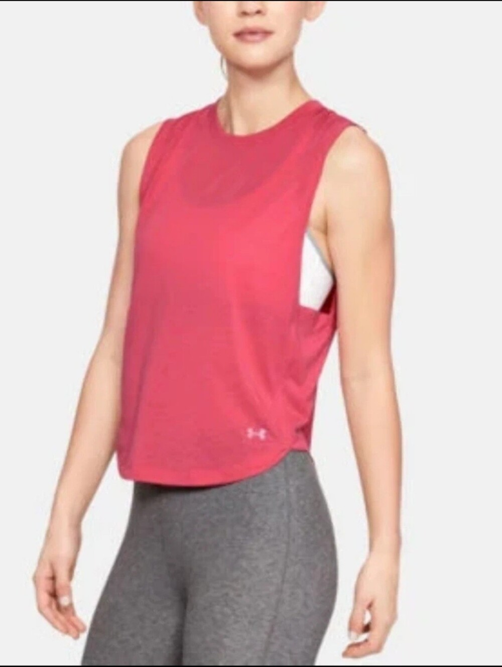 Under Armour Medium Whisperlight Muscle Tank Top Pink Loose Fit